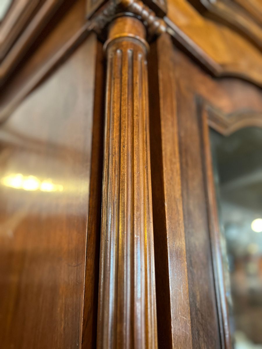 Volledig Uitneembare Antiek Mahonie Franse Vitrinekast Met 1 Deur Facet Geslepen Glas En 1 Lade image 8