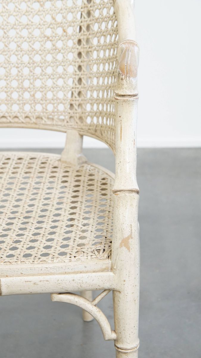 Gezellige Vintage Jaren 70 Design Stoel Van Jonathan Adler Gemaakt Van Riet En Bamboe image 9