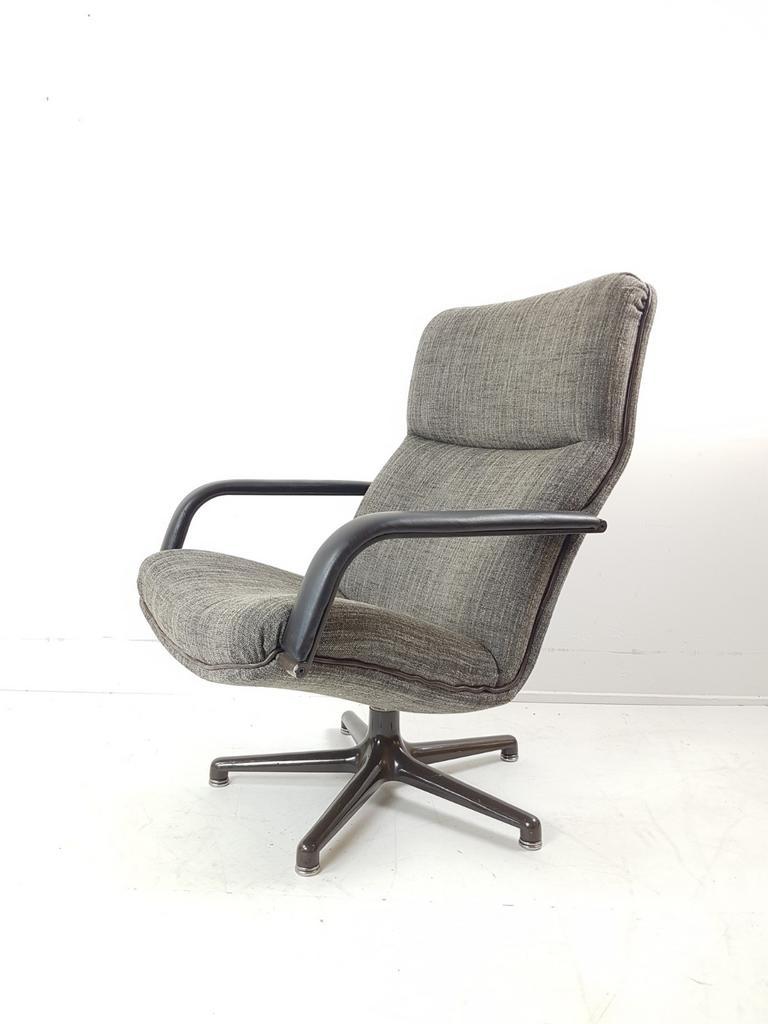 Artifort Draaifauteuil Grijs Bruin F154 Vintage Bureaustoel image 8