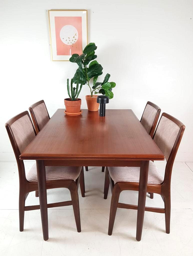 Vintage Teakhouten Uitschuifbare Eettafel | Tafel image 15