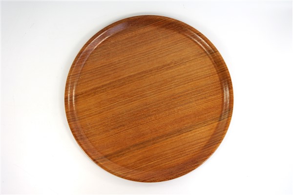 Vintage Dienblad Plywood Rond image 3