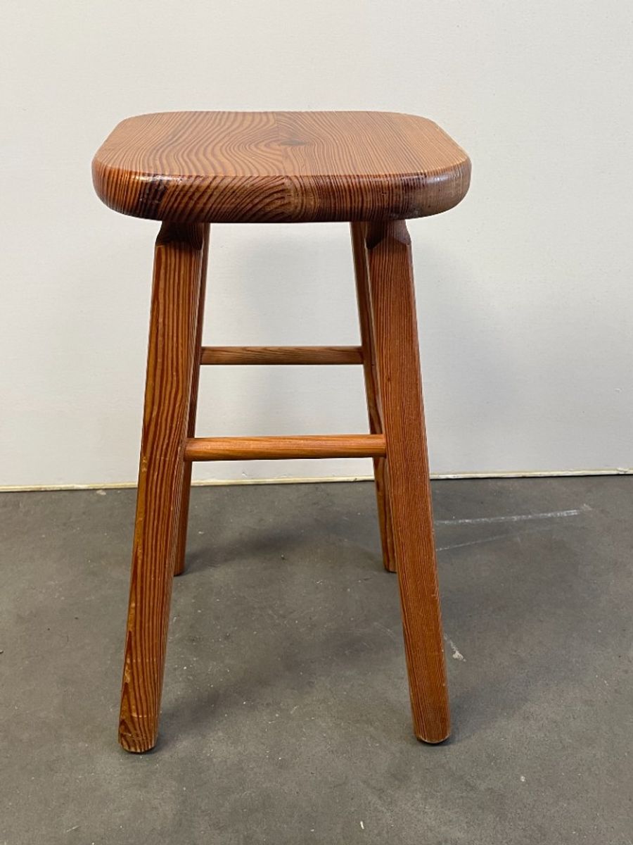 Set Van 4 Vintage Grenen Krukken, Scandinavisch Design, 1970's image 3