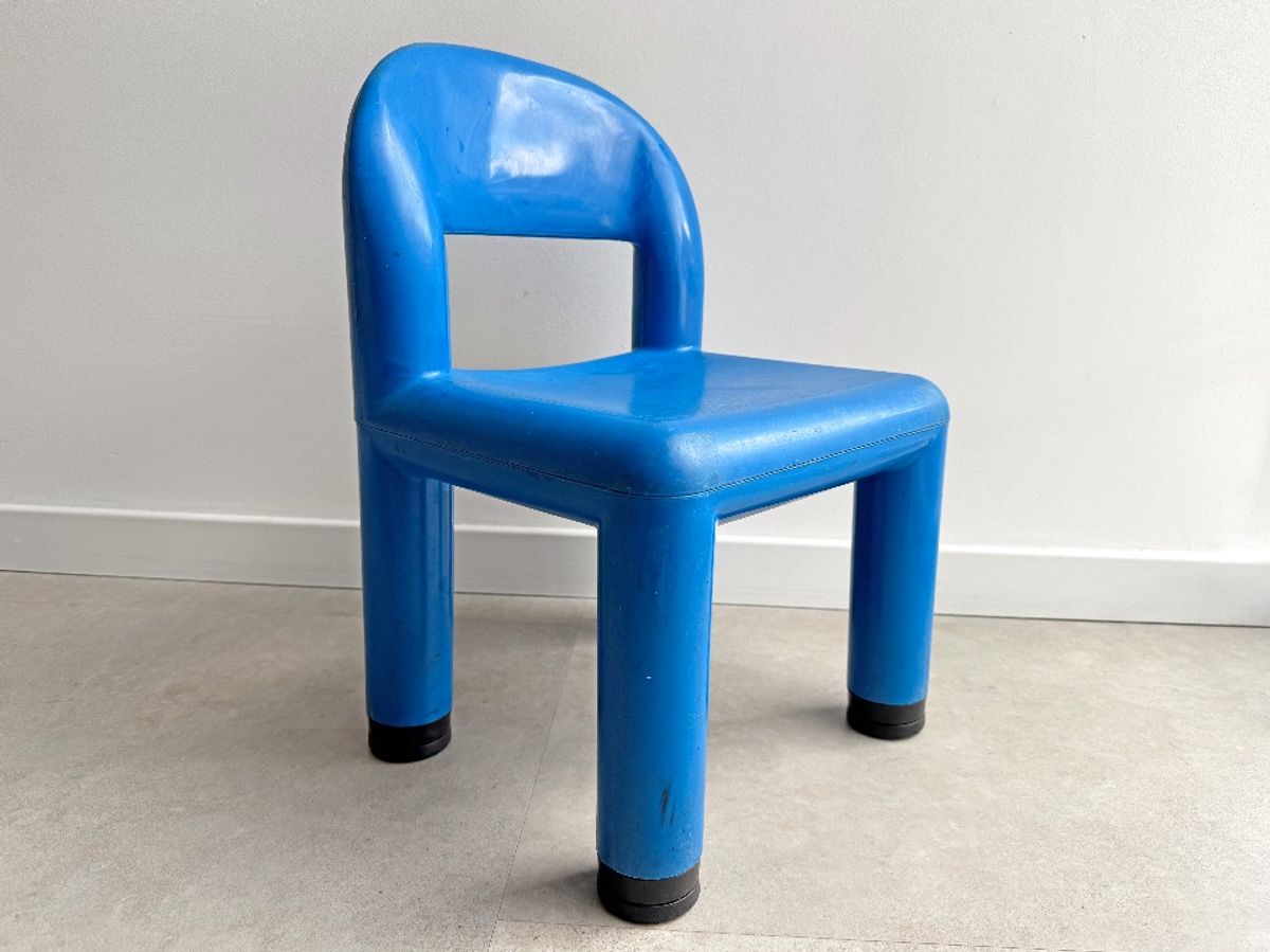 Blauwe Plastic Space Age Kinder Stoel image 5