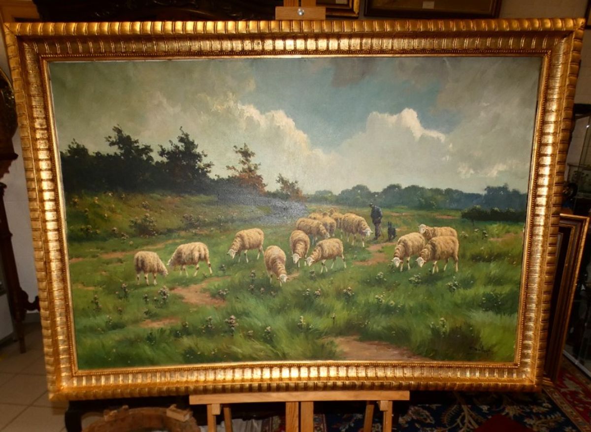 Henri Matthijs (xix-xx) Schapen Met Herder image 5