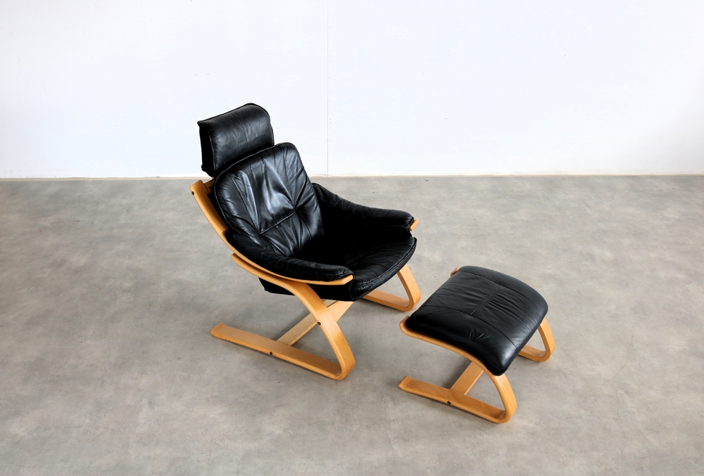 Vintage Fauteuil Met Hocker | Easy Chair | Jaren 70 | Zweeds image 2