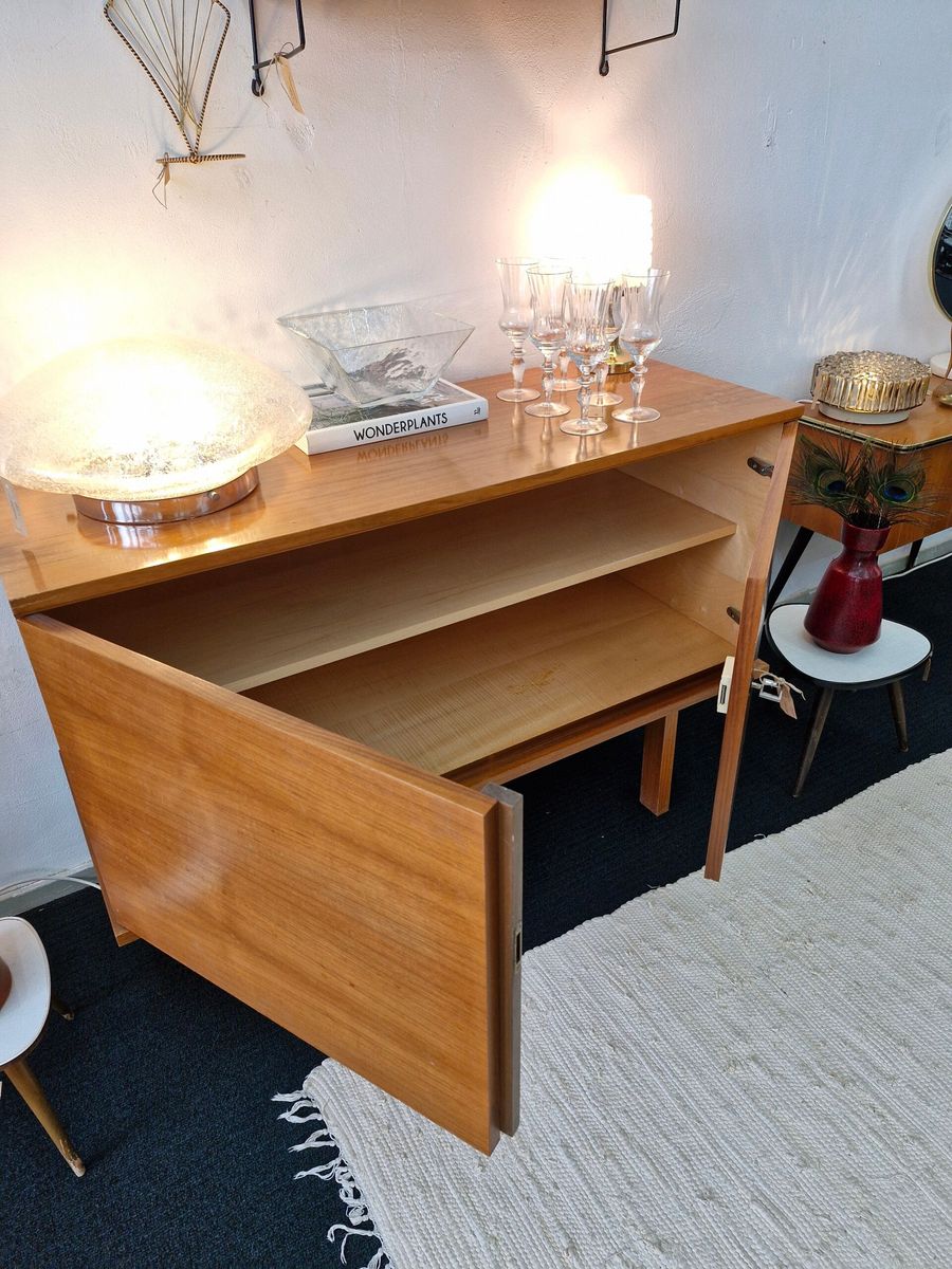 Vintage Kast / Dressoir Blond Strakke Poot 70s image 11