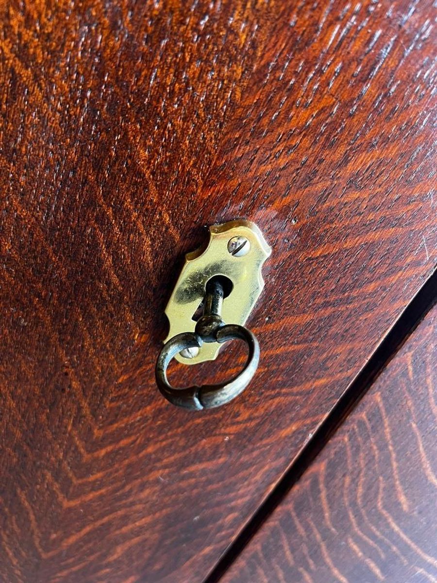 Vintage Dressoir / Retro Lange Extra Diepe Kast Donker Hout image 12