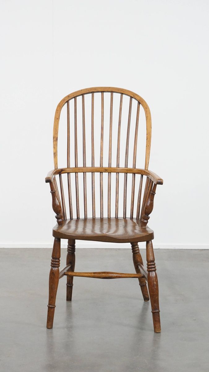 Leuke Antieke Engelse Windsor Stickback Chair Uit De 19e Eeuw Gemaakt Van Iepenhout image 2