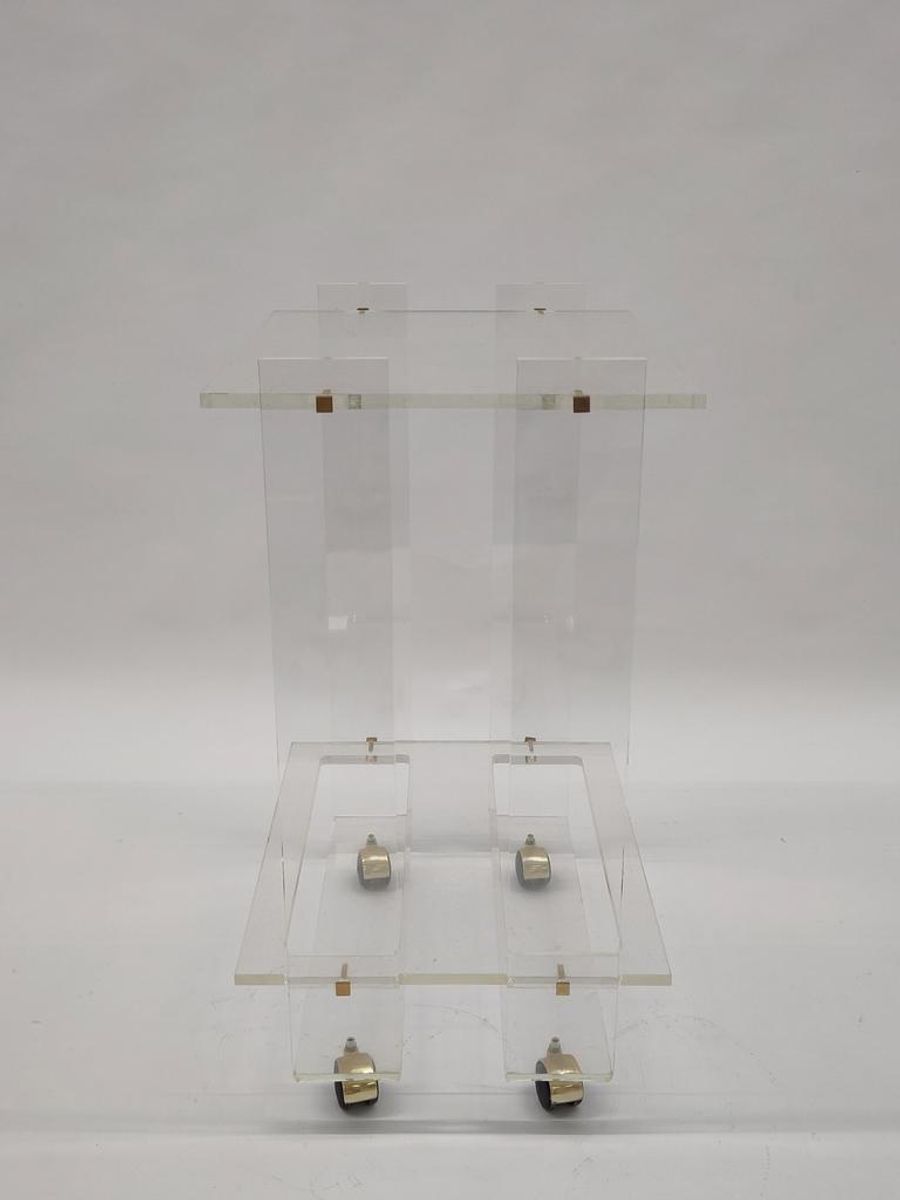 Vintage Plexiglas Bar Cart Serveerwagen David Lange Stijl image 5