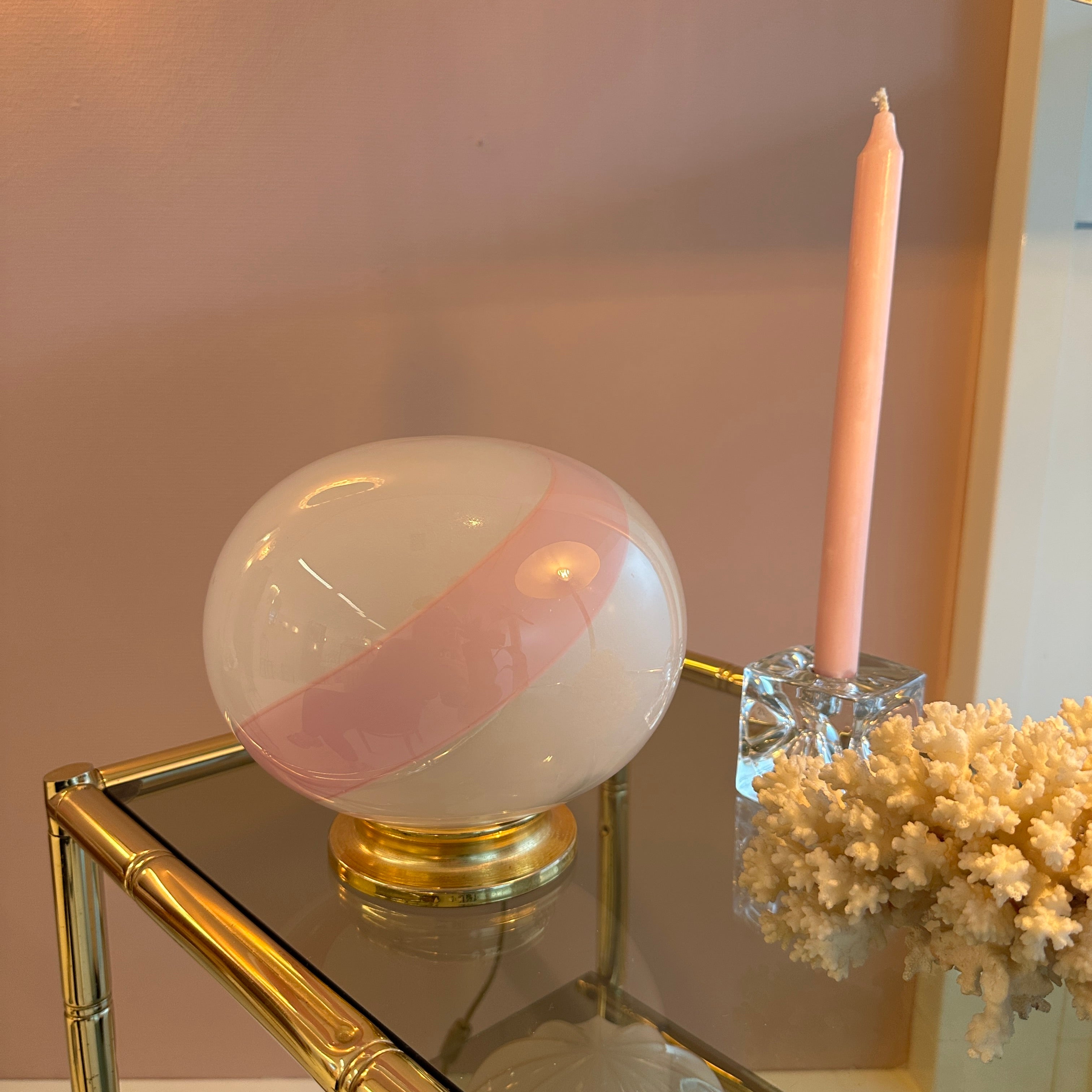 Murano Glass Pink Swirl Table Lamp image 6