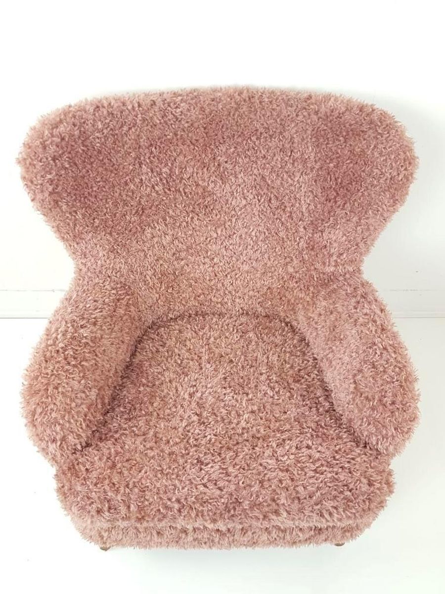 Vintage Fauteuil Nieuw Gestoffeerd Roze Doodle image 3