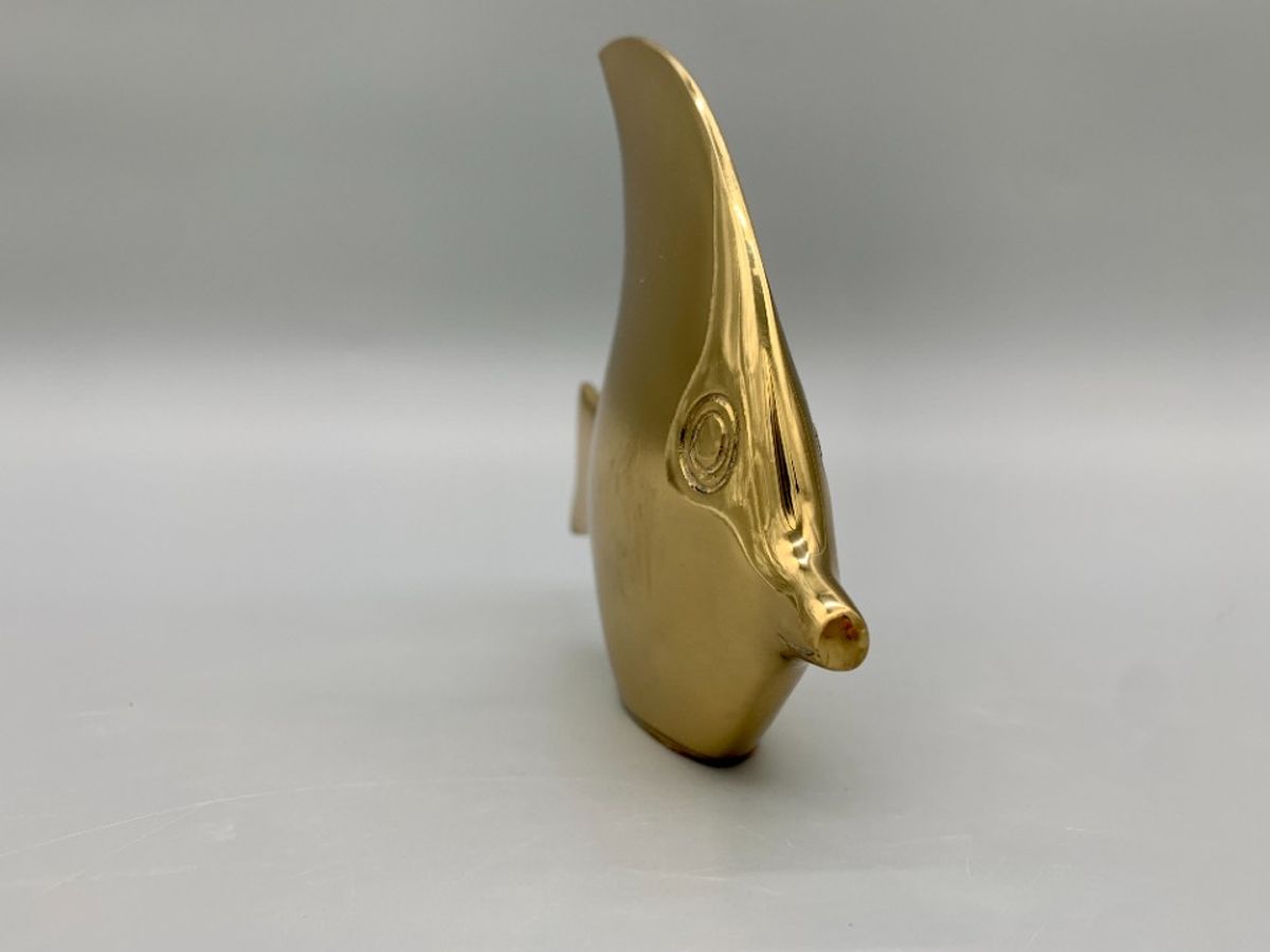 Mid Century Grote Messing Maanvis image 9