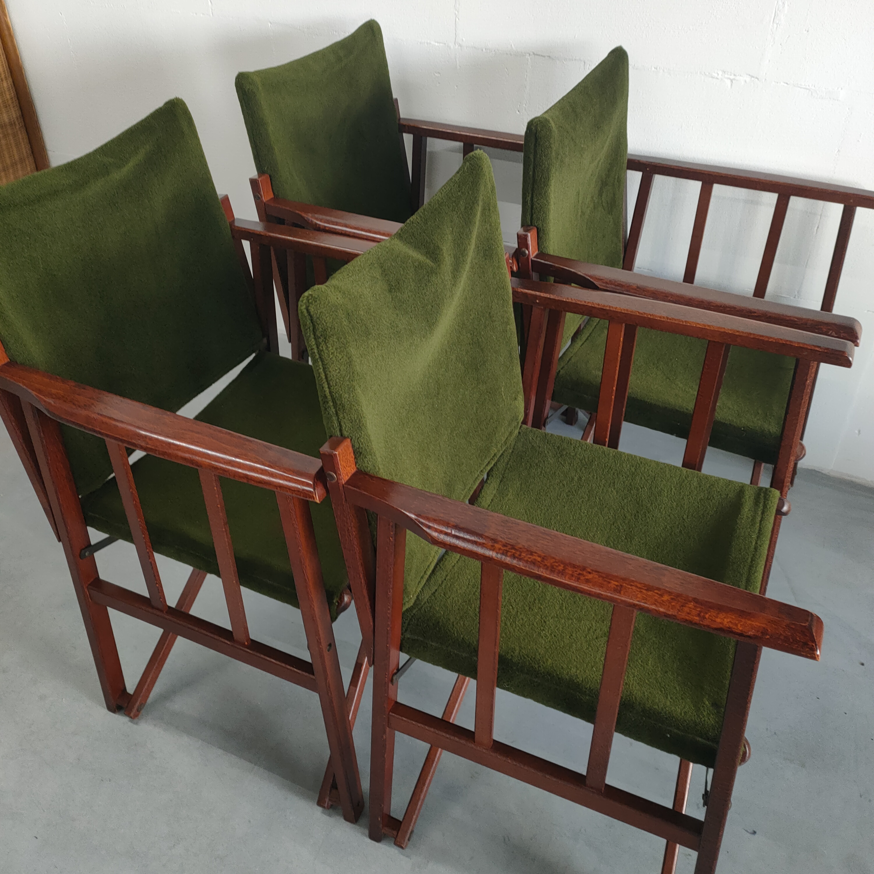 Unieke En Zeldzame Jaren 50 Green Brothers 'foldable' Regisseursstoelen Bridge Tafelset image 12