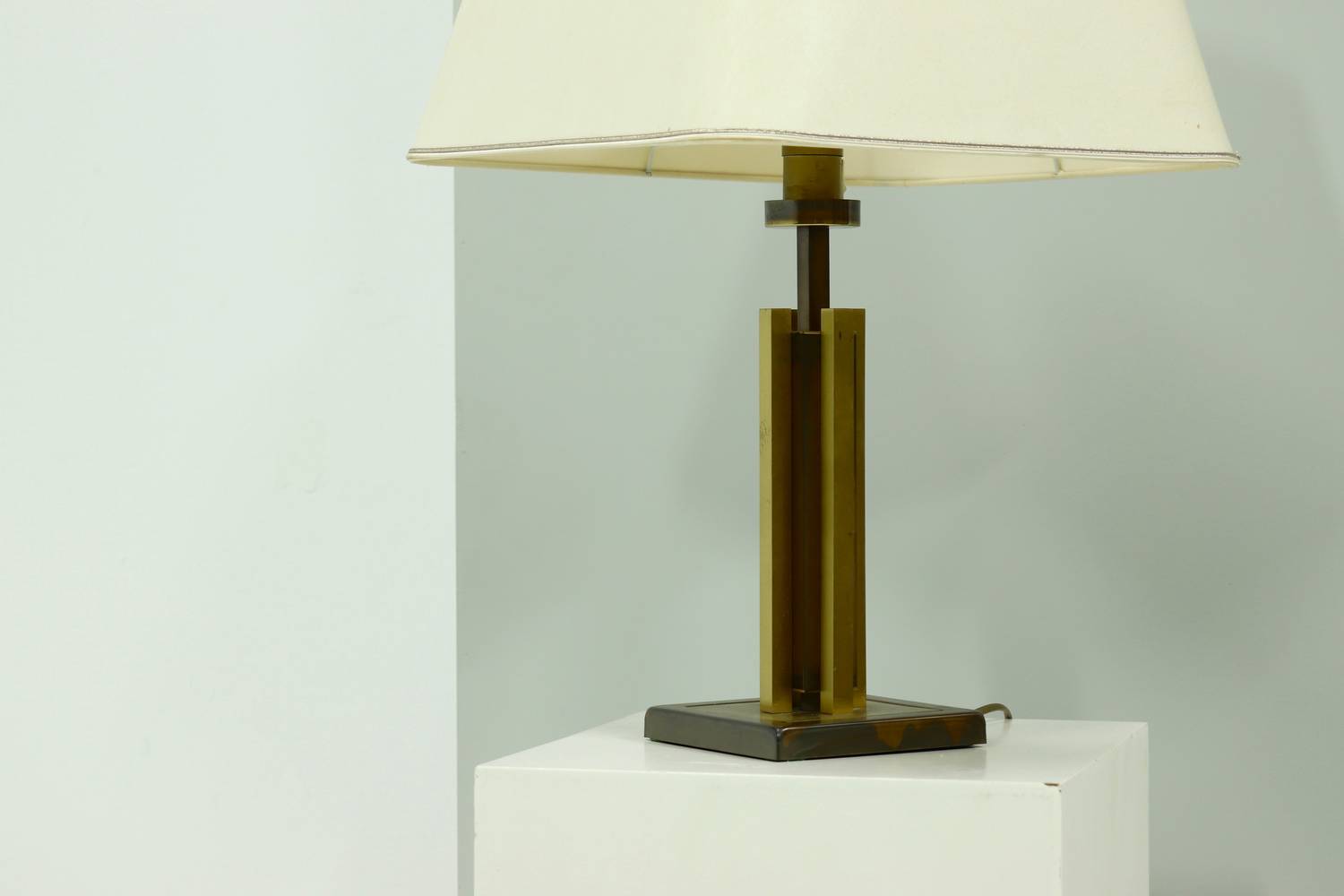 Willy Rizzo Style Brass And Copper Table Lamp 1970s image 7