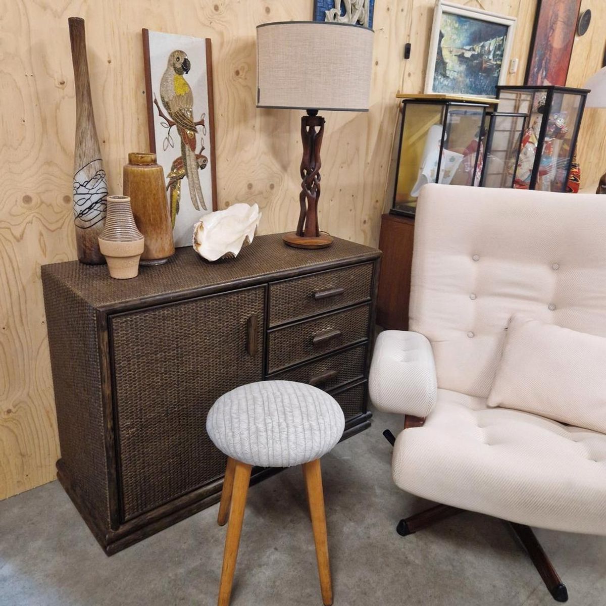 Vintage Dressoir Lowboard Sideboard Ladekast Bamboe Kast Boho Wandkast Dressoirtje image 4