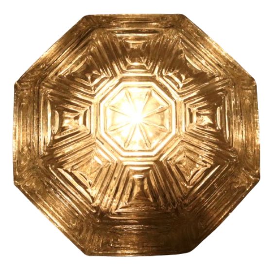Vintage Nos Hexagon Plafondlamp Plafonniere Glas image 4