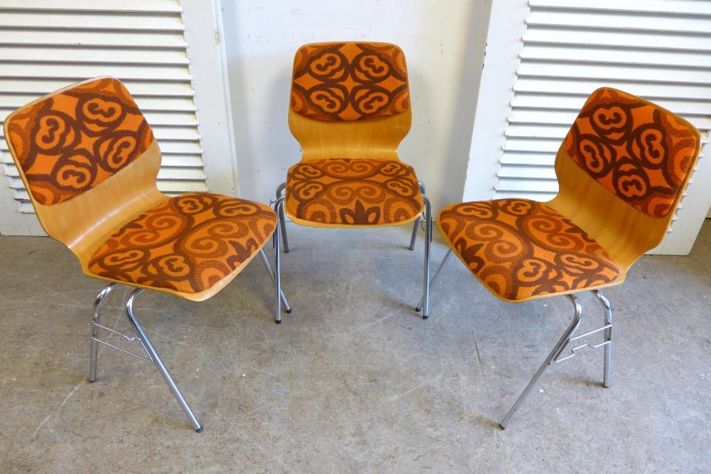 Mooi Set Van 4 Vintage Retro Formica Stoelen image 15