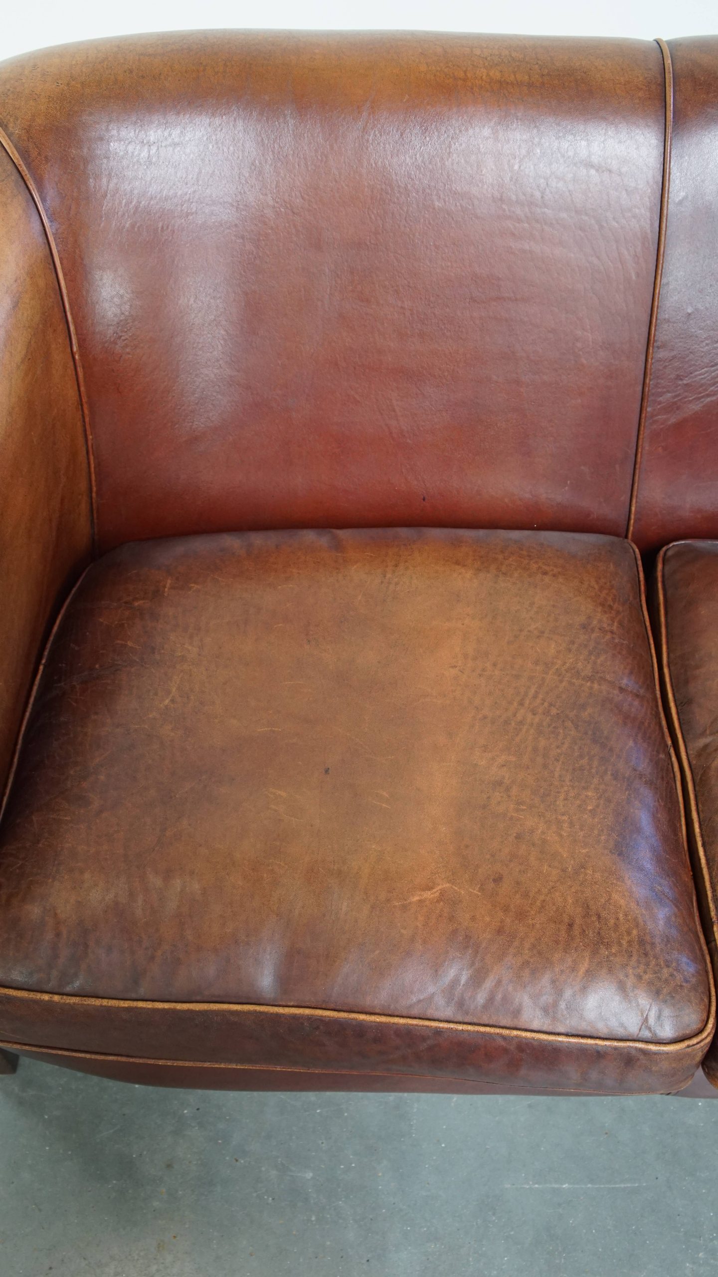 Comfortabele En Luxe 2 Zits Clubbank Gemaakt Van Schapenleer image 6