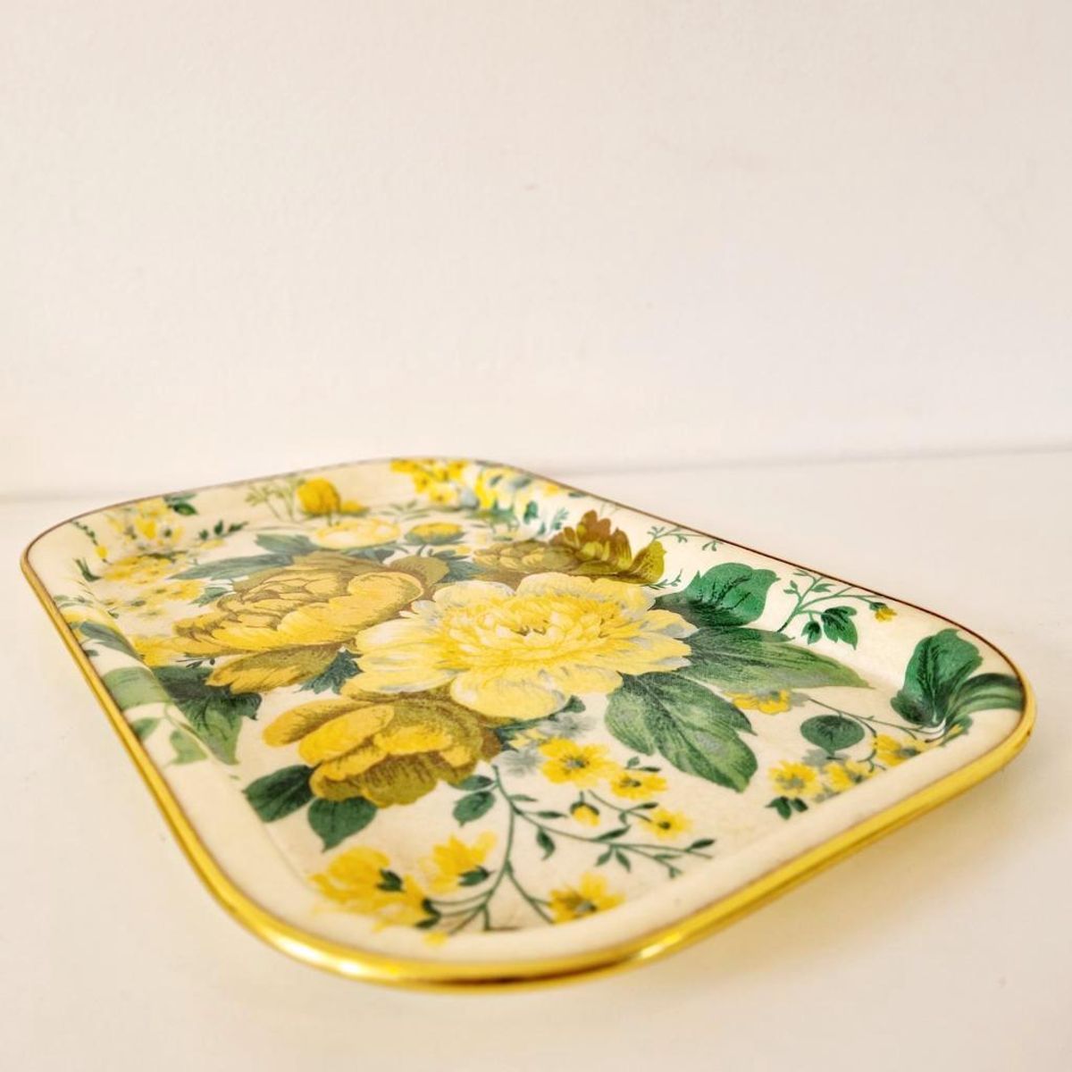 Fifties Vintage Dienblad Glasvezel Serveerblad Bloemen image 5