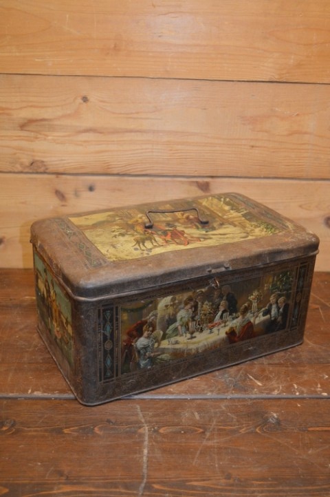 Antieke Lithografische Trommel Met Winterse Taferelen – Wed. J. Bekkers Dordrecht – Lunchtrommel image 2