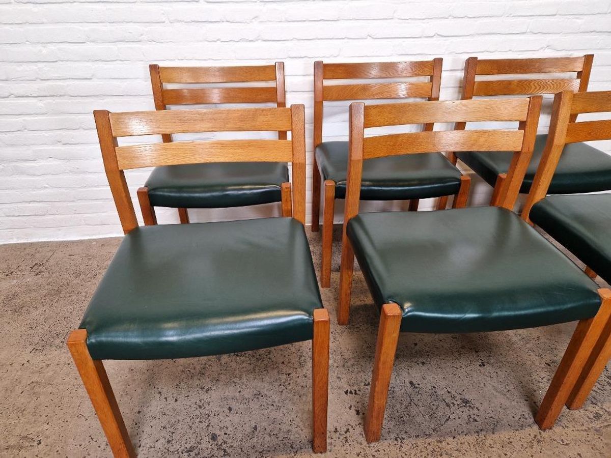 6 X Model 401 Eetkamerstoelen Van Jorgen Henrik Moller, Dene image 6