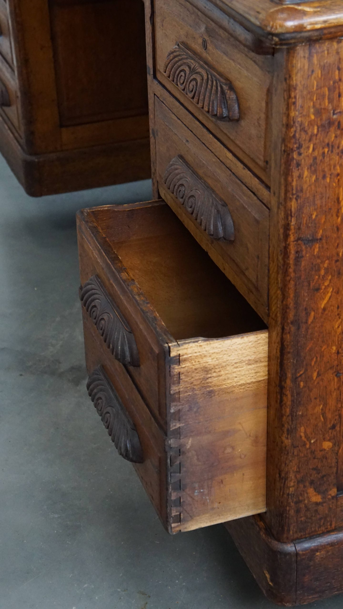 Klassiek En Functioneel Groot Antiek Bureau/ Partner Desk In Engelse Stijl image 7