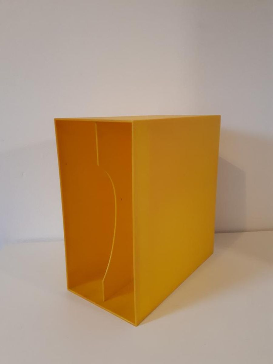 Vintage Geel Platen Kastje Lp Wandrek Wandkastje Vinyl Kastje image 3