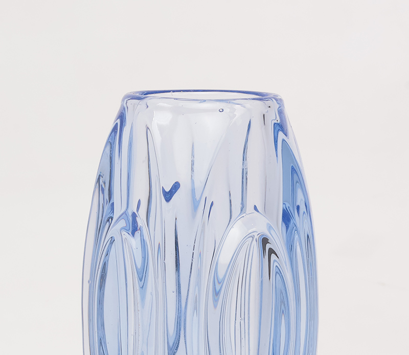 Sklo Union Bullet Vaasje Blauw, 1950s image 5