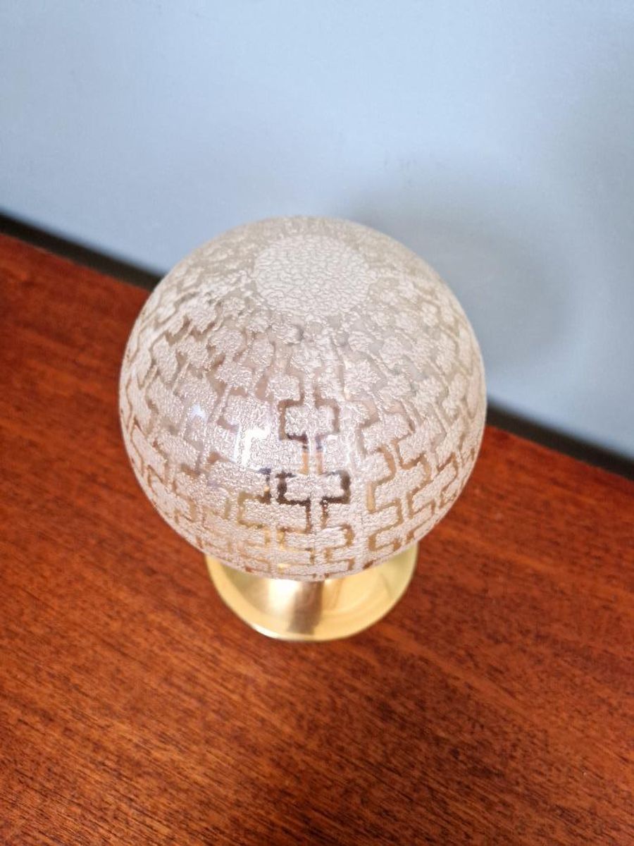 Duo Of Space Age-lampen In Messing En Getextureerd Glas, 197 image 10