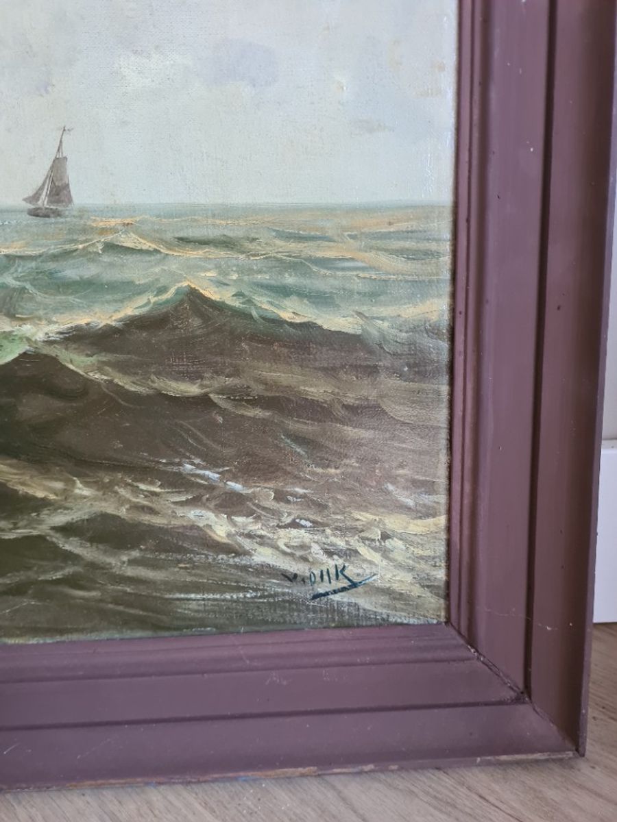 Zeegezicht - Schilderij Met Zeilboten - Van Dijk image 2