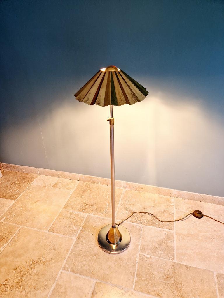 Lampe Sur Pied En Métal Chromé Et Laiton, 1970 image 4