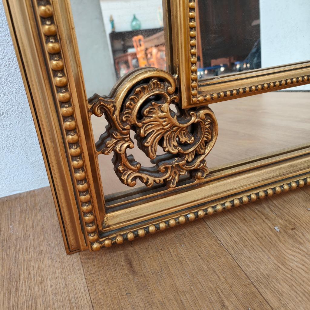 Grote Vintage Goudkleurige Spiegel, Schouwspiegel Badkamerspiegel 103 image 12