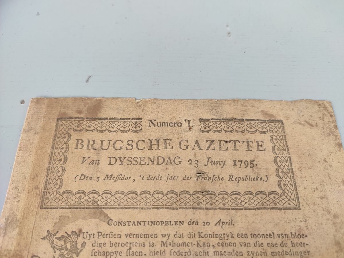 1e Editie Brugsche Gazette 1795 image 2