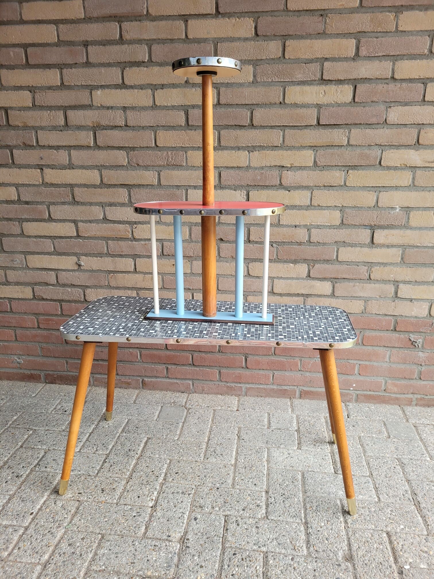 Unieke Vintage Planten Etagere Met Boekenrek image 5