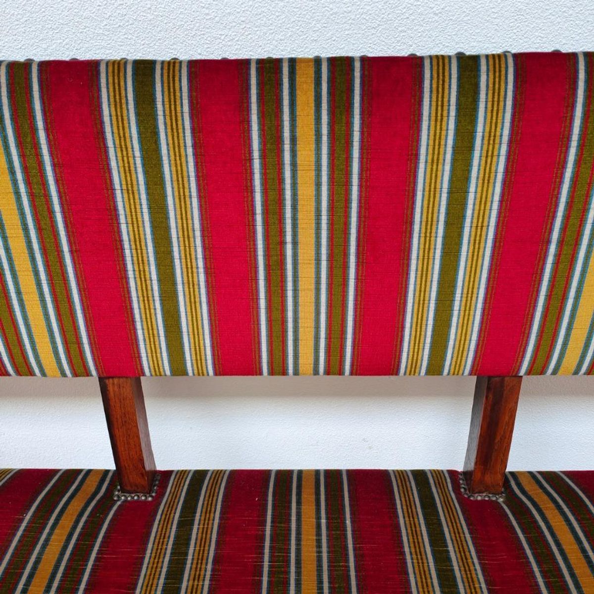 Antieke Vintage Franse Eikenhouten Bank, Halbank Eetkamerbank image 10
