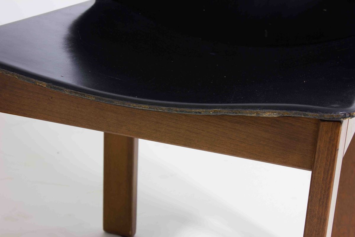 Mid-century Set Van 6 Lederen Eetkamerstoelen Door Arfa & Tobia Scarpa, 1970 image 20