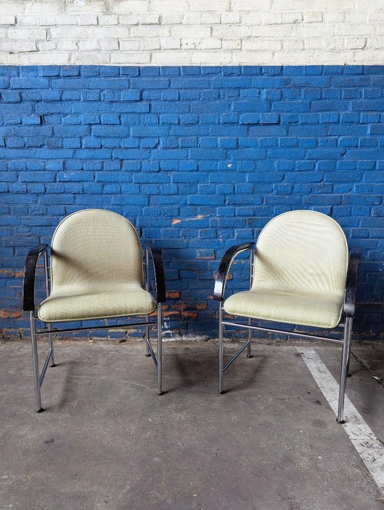 Vintage Arco Bk Eetstoelen -chrome & Zwart- image 9