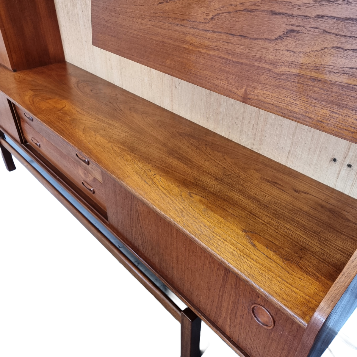 Vintage Teak Houten Wandkast Met Bar, Jaren 60 image 7