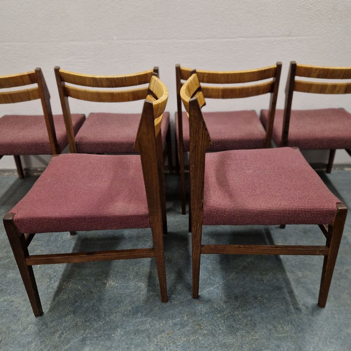 Set Van 6 Vintage Stoelen Eetkamerstoelen Jaren 60 Jaren 70 image 14