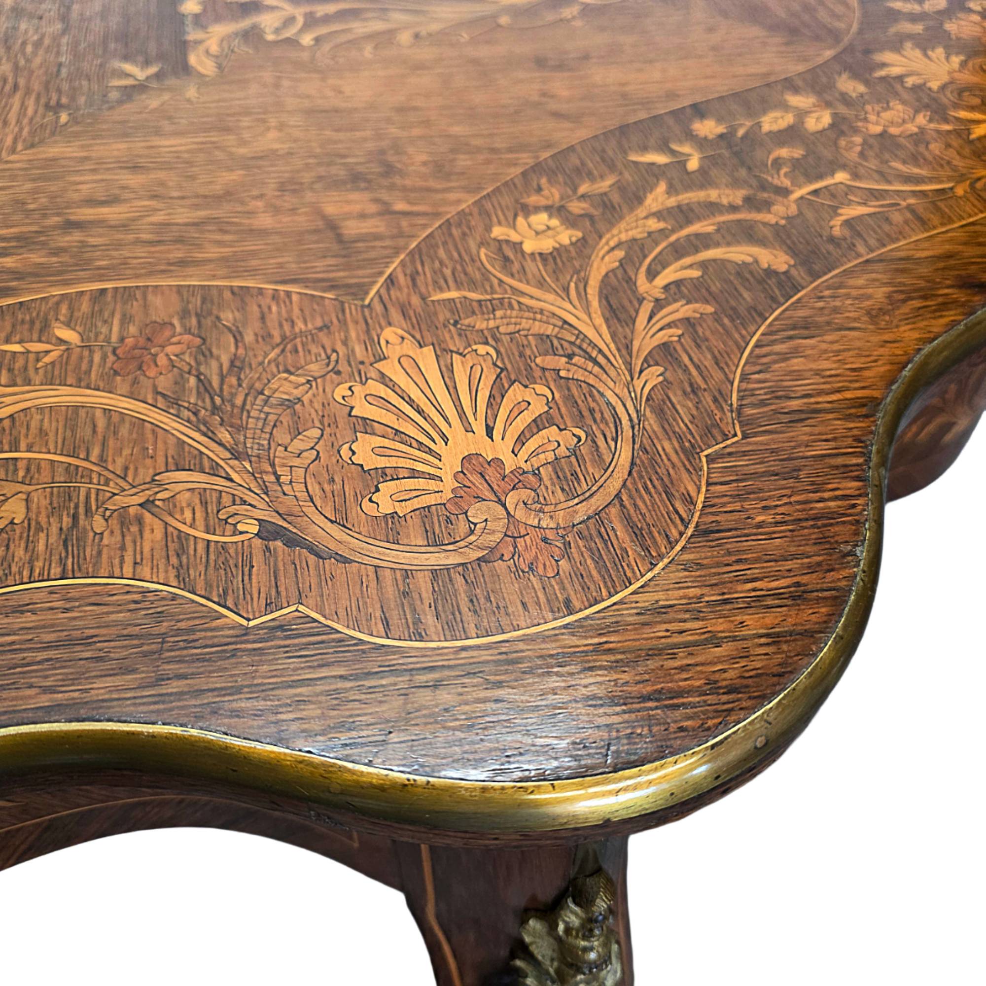 Antiek Franse Louis Xv Stijl Tafel Met Lade, Eind 19e Eeuw image 10