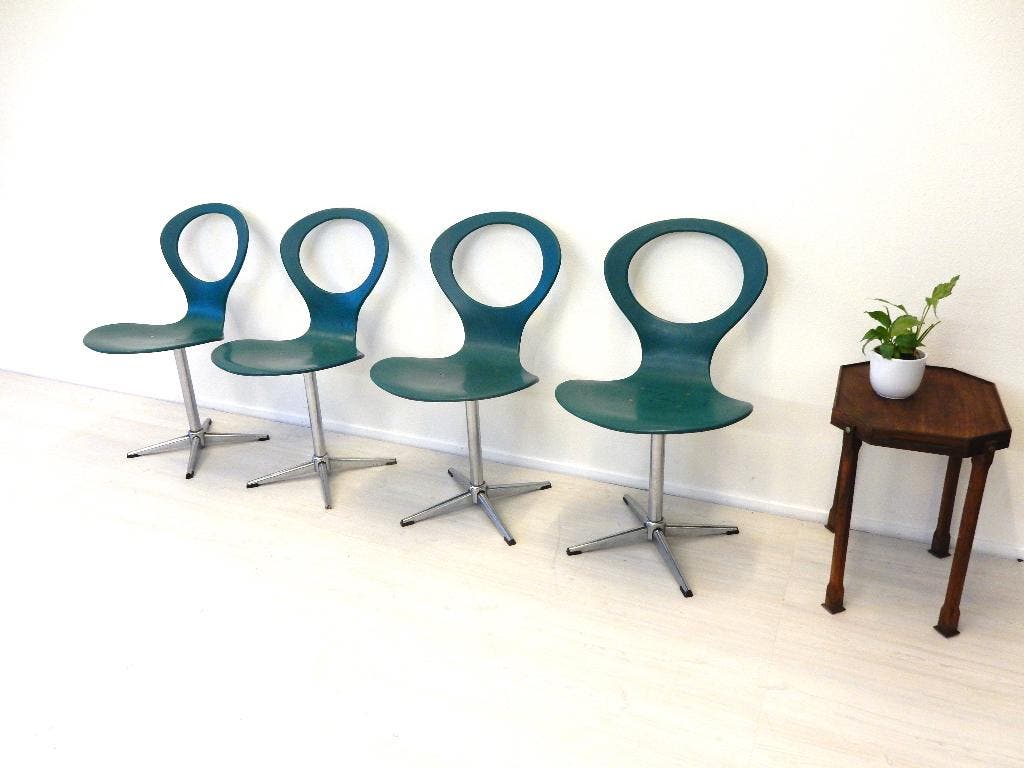 Vintage Eetkamerstoel Jaren 60/ 70 Design Plywood Benze image 2