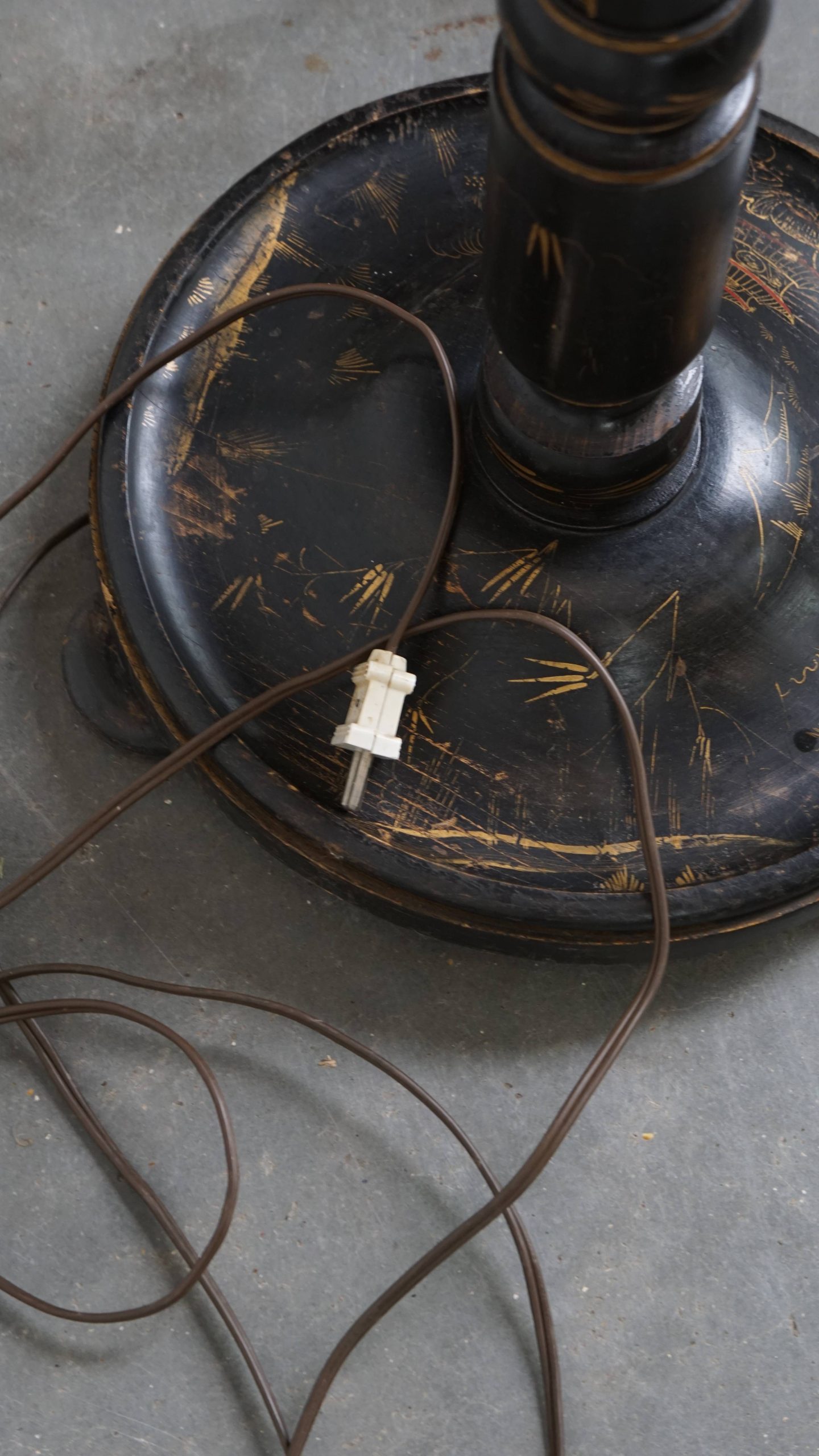 Prachtige Antieke Engelse Staande Lamp Uit Begin 1900 In Japanse Stijl Met Uniek Schilder Werk image 12