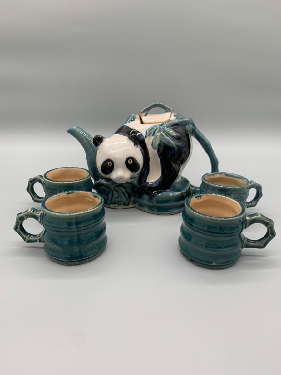 Vintage Chinees Aardewerk Theeservies Panda 5 Delig image 10