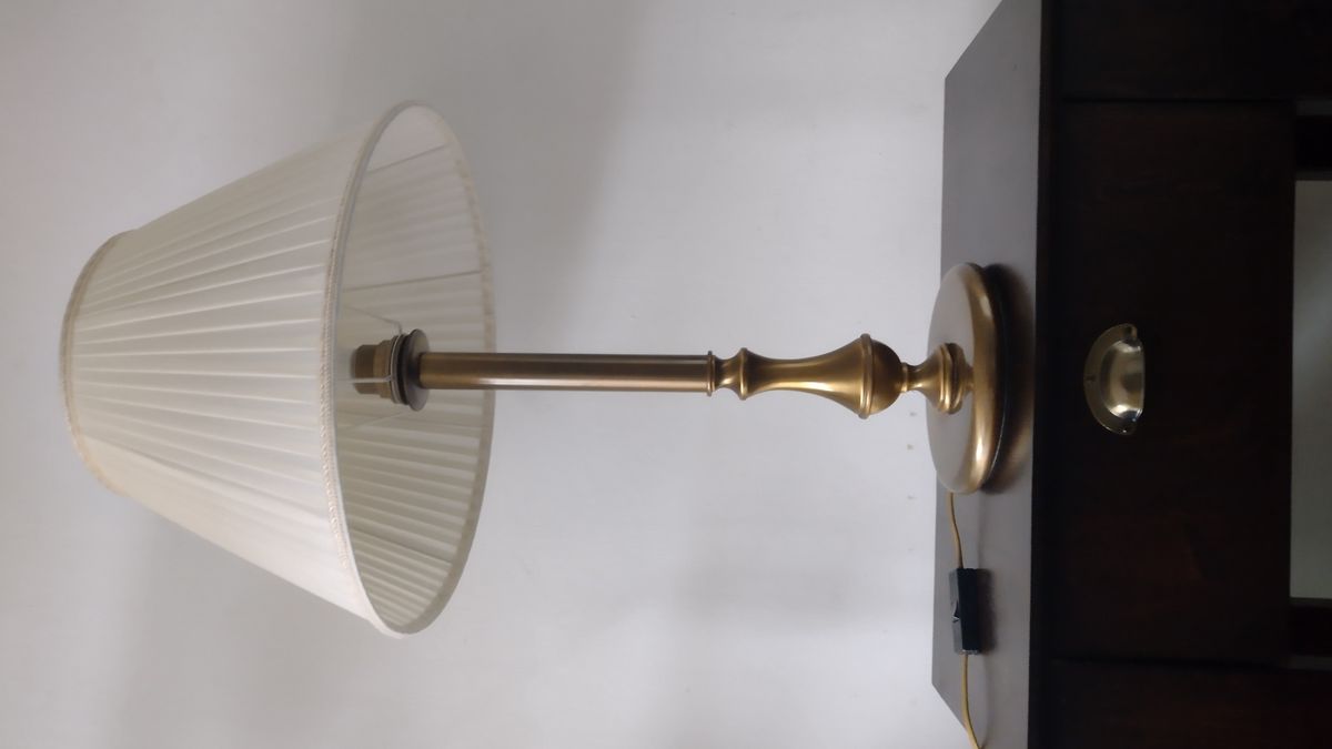 Vintage Klassieke Geborstelde Messing Tafellamp image 8