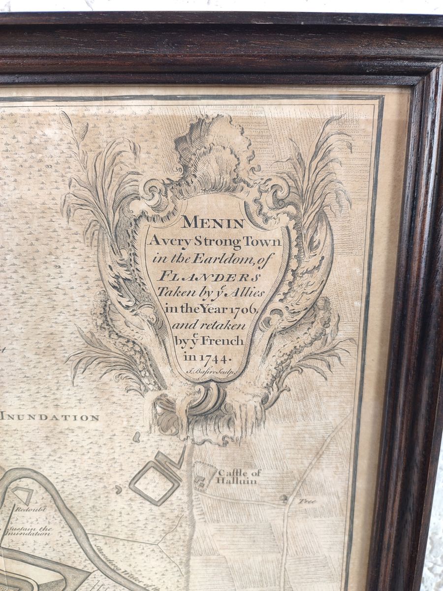 Antieke Kaart Van Menen Ca. 1745 image 3