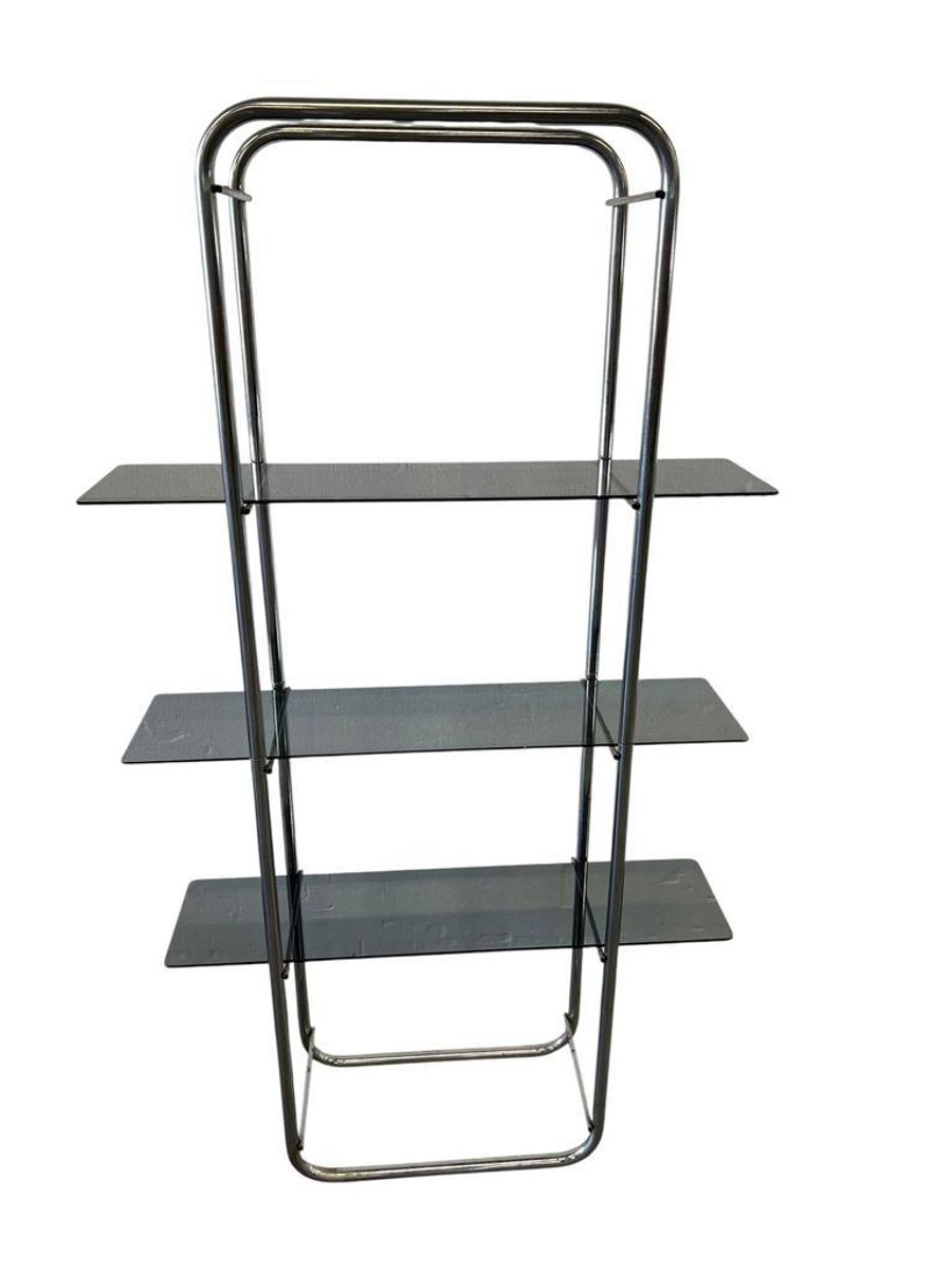 Vintage Staande Rek / Vitrine / Etagere In Chroom image 2