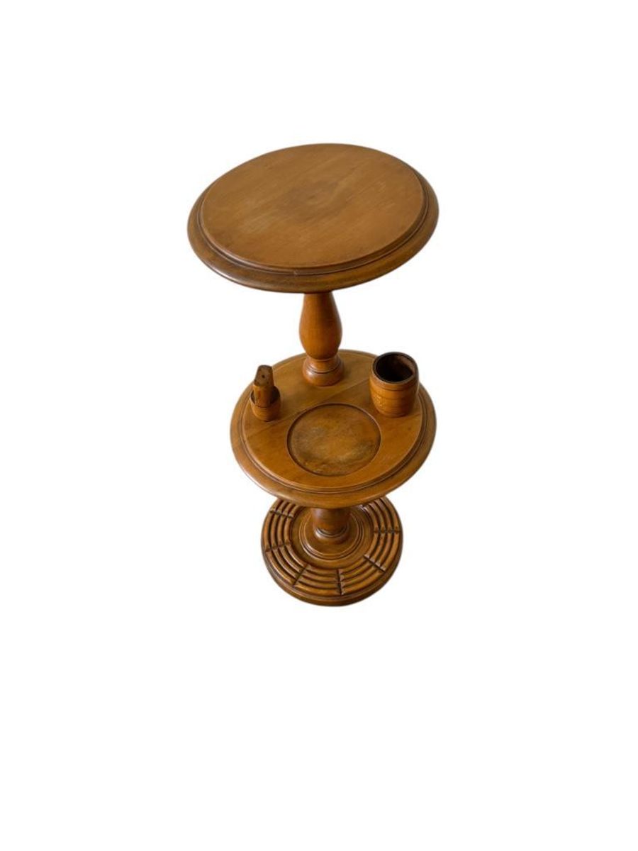Vintage Houten Etagère Met Dubbele Plateau / Plantentafel image 4