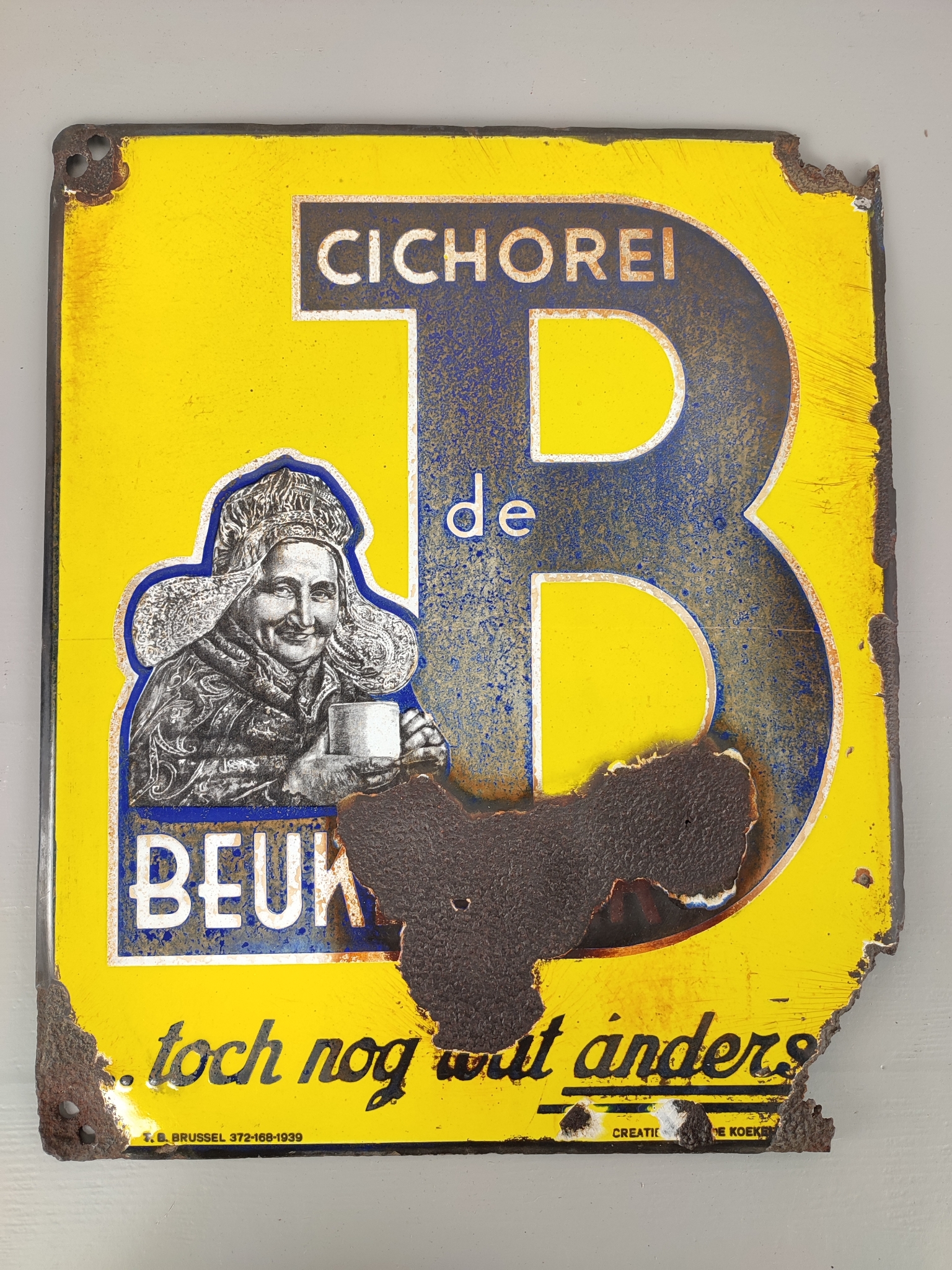 Emaille Bord Cichorei De Beukelaar 1939 image 5