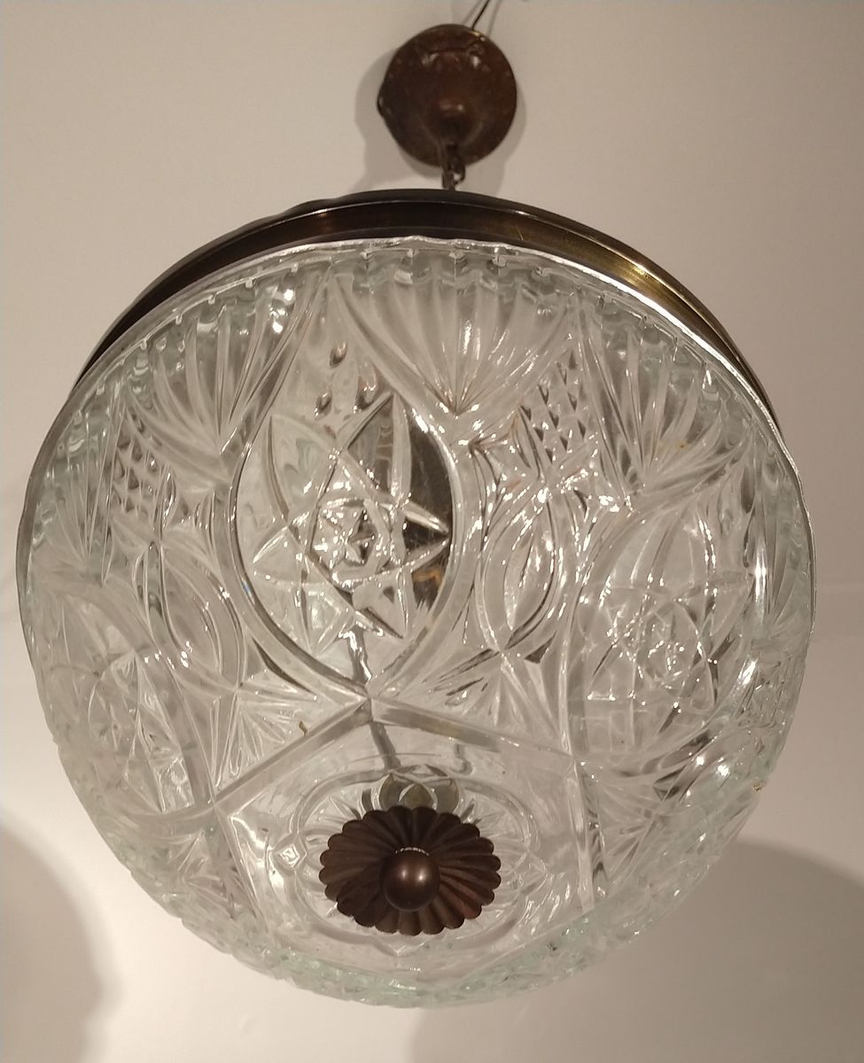 Vintage Hanglamp Diamant Glas image 6