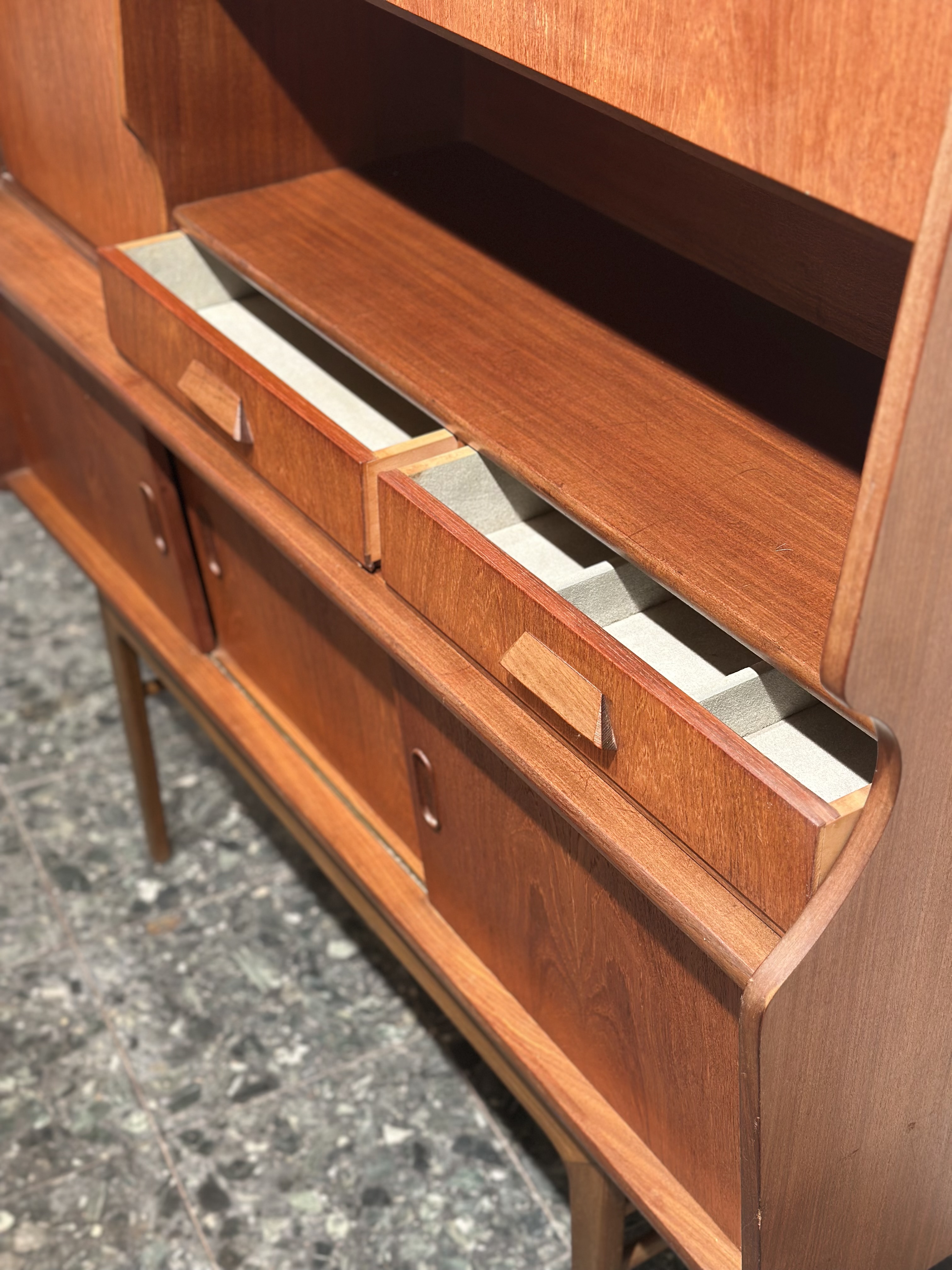 Vintage Retro Teak Midcentury Highboard Wandkast image 6